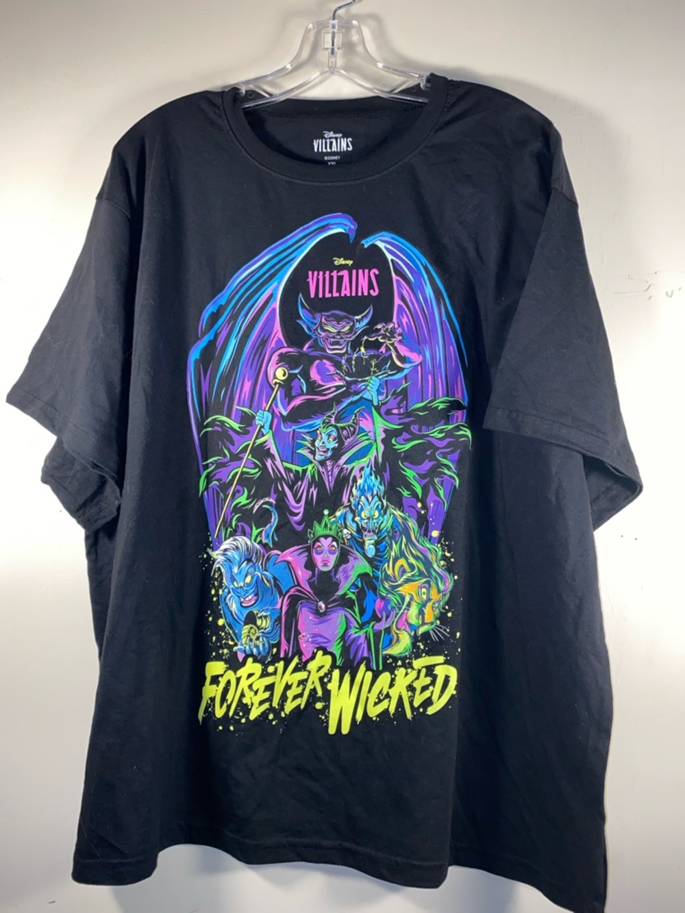 Disney Villains Forever Wicked T Shirt  Neon Graphic Maleficent Ursula - Picture 4 of 6